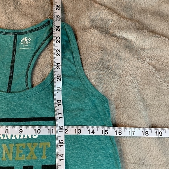 Athletic Works Teal “Planning My Next Cheat Meal” Soft Stretchy Tank Top - Picture 4 of 6